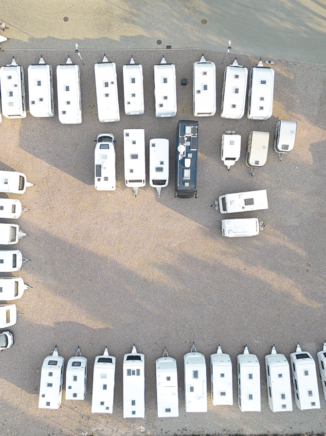 Aerial of RV storage lot